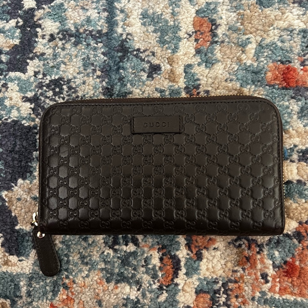Microguccissima Pattern Leather Continental Wallet - image 1